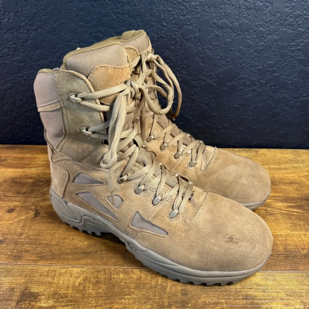 Reebok‎ Dauntless RB8850 Coyote Brown Suede Leather Tactical Boots Mens Size 13